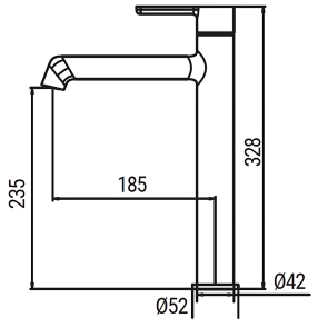 Смеситель для умывальника высокий Koer KB-11029-01 Цвет хром (KR5479) №6