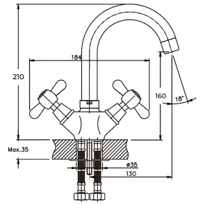 Смеситель для умывальника Haiba Dominox 274 (HB0088) №1