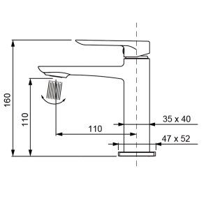 Змішувач для умивальника Koer KB-10028-12 (KR5291) №7