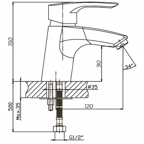 Смеситель для умывальника Haiba Hansberg 001 (HB0171) №1