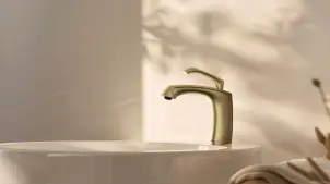 Золотий змішувач PVD для раковини Nett PG-33 №4