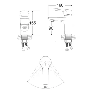 Смеситель Для раковины Lidz Tani 0011F1 (k40) LDTAN001F1CRM44959 CRM №2