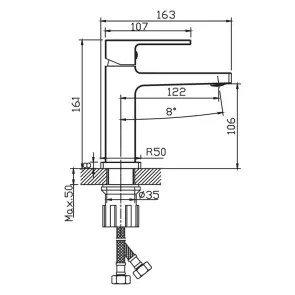 Змішувач для умивальника Haiba Kant 001 (HB9600) №3