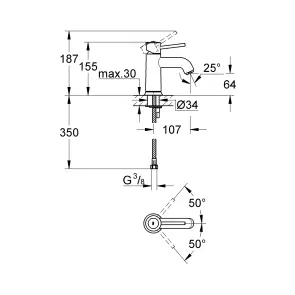 Смеситель Для раковины Grohe BauClassic 23162000 №2