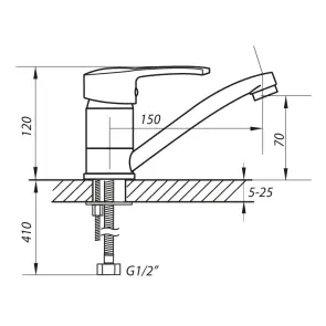 Змішувач для умивальника Zerix PAN-B 279 (ZX0056) №2