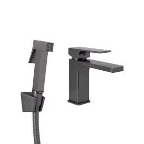 Смеситель Для раковины Qtap Gemini (с гигиеническим душем) QTGEM272GMB45692 Gunmetal Black PVD №1