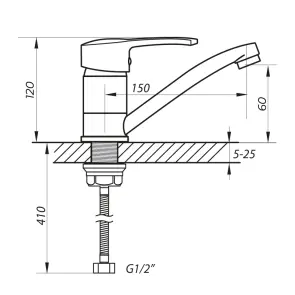 Смеситель для умывальника Zerix PED-B 180 (ZX0065) №2