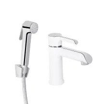 Смеситель Для раковины Qtap Grand (с гигиеническим душем) QTGRA272CRW45671 Chrome/White