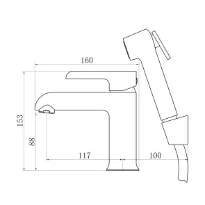 Смеситель Для раковины Qtap Grand (с гигиеническим душем) QTGRA272CRW45671 Chrome/White №2