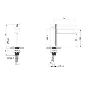 Змішувач для умивальника Mixxus Bond 001 Nut (MI7150) №2