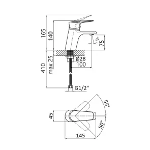 Смеситель Для раковины Lidz Gloria 001F (k35) LDGLO001FCRM35116 Chrome №2