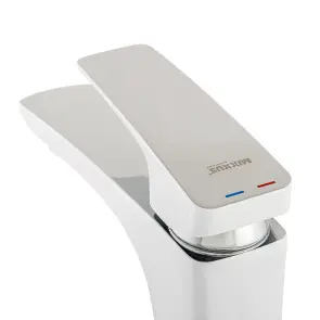 Змішувач для умивальника Mixxus Premium Patrick 001 гайка (White) (MI5853) №5