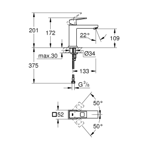 Смеситель Для раковины Grohe Eurocube 23446000 №2