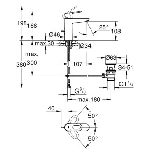 Смеситель Для раковины Grohe BauLoop M-Size 23762000 №2