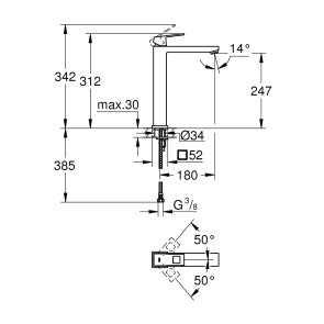 Смеситель Для раковины Grohe Eurocube 23406000 №2