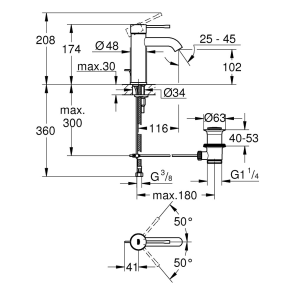 Смеситель Для раковины Grohe Essence 23589001 №2