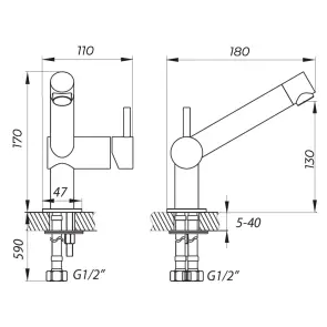Змішувач для умивальника Zerix LR71007 (LL1199) №3