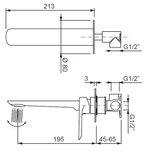Смеситель для умывальника Koer KB-16028-05 встраиваемый (KR5298) №9