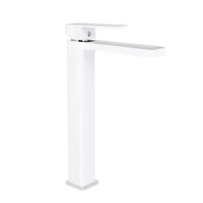 Змішувач для раковини Qtap Gemini високий QTGEM269CRW45679 Chrome/White №1