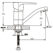 Смеситель для умывальника Haiba Ceba 555 (15 см) (HB0035)