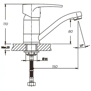 Смеситель для умывальника Haiba Ceba 555 (15 см) (HB0035) №1