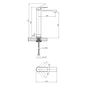 Змішувач для раковини Kroner KRP Makon - GRP010-3 №2