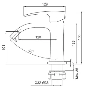 Смеситель для умывальника Koer KB-12007-07 (Цвет графит) (KR5152) №2