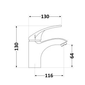 Смеситель Для раковины Lidz Mars 001F (k40) LDMAR001CRM34871 Chrome №2