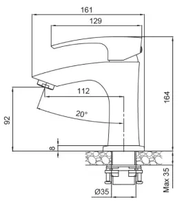 Змішувач для умивальника Koer KB-10007-07 (Колір графіт) (KR5150) №2