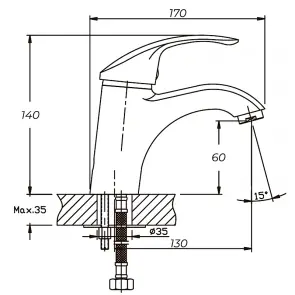 Змішувач для умивальника Haiba Fabio 001 (HB0104) №2