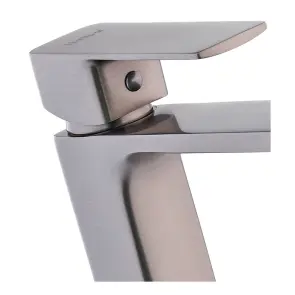 Змішувач для умивальника Haiba Kubus 001 High Graphite (HB4002) №2