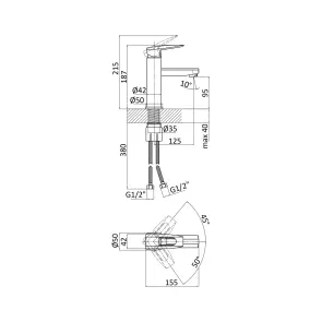 Смеситель Для раковины Lidz Sofi 001F (k35) LDSOF001FCRM22006 Chrome №2