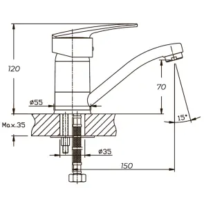 Змішувач для умивальника Haiba Ceba 004 (вилив 15 см) (HB0029) №1