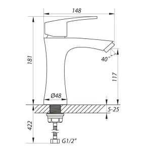 Змішувач для умивальника Zerix LR71001 (LL1030) №2