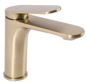 Змішувач для раковини (умивальника) REA MARCO BRUSHED GOLD низький №1