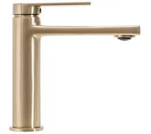 Змішувач для раковини (умивальника) REA VERSO BRUSHED GOLD низький №1