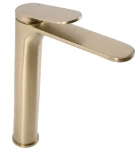 Змішувач для раковини (умивальника) REA MARCO BRUSHED GOLD високий №2