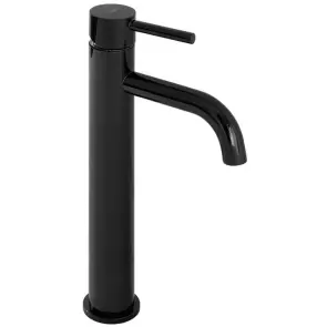 Змішувач для раковини (умивальника) REA LUNGO BLACK GLOSSY чорний високий №1