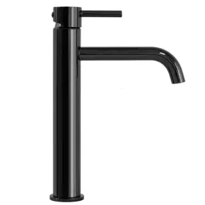 Змішувач для раковини (умивальника) REA LUNGO BLACK GLOSSY чорний високий №2