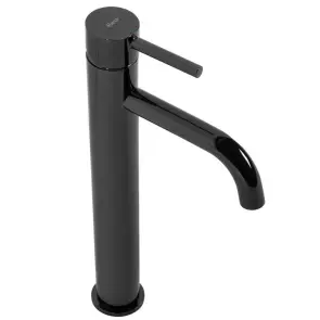 Змішувач для раковини (умивальника) REA LUNGO BLACK GLOSSY чорний високий №3