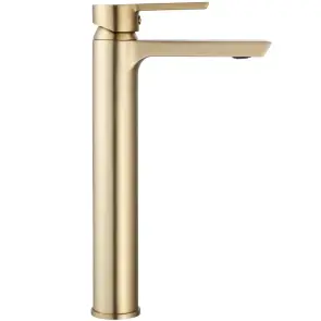 Змішувач для раковини (умивальника) REA ARGUS BRUSHED GOLD високий * №3