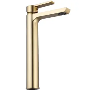 Змішувач для раковини (умивальника) REA ARGUS BRUSHED GOLD високий * №4
