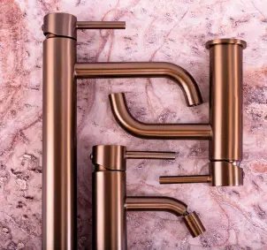 Смеситель для раковины (умывальника) REA LUNGO BRUSHED COPPER низкий №4