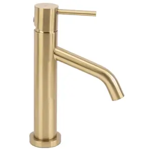 Змішувач для раковини (умивальника) REA LEVEL BRUSHED GOLD матове золото низький №1