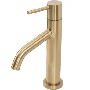 Змішувач для раковини (умивальника) REA LEVEL BRUSHED GOLD матове золото низький №3