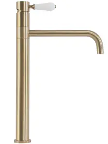 Змішувач для раковини (умивальника) REA SERRA BRUSHED GOLD високий №3