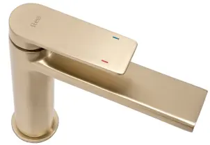 Змішувач для раковини (умивальника) REA VERSO BRUSHED GOLD низький №5