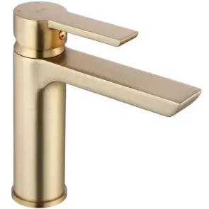 Змішувач для раковини (умивальника) REA ARGUS BRUSHED GOLD золотий матовий низький №1