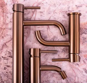 Змішувач для раковини (умивальника) REA LUNGO BRUSHED COPPER високий №5