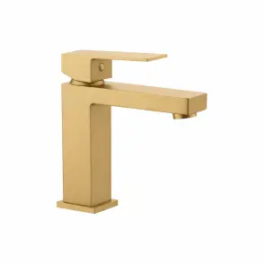 Смеситель для раковины VBI LORENO BRUSHED GOLD низкий №2